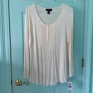 Style & Co. Women’s White Long Sleeve Blouse Size XL
